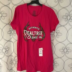 New Women's Realtree Pink/camo Short Sleeve T-shirt Size Small